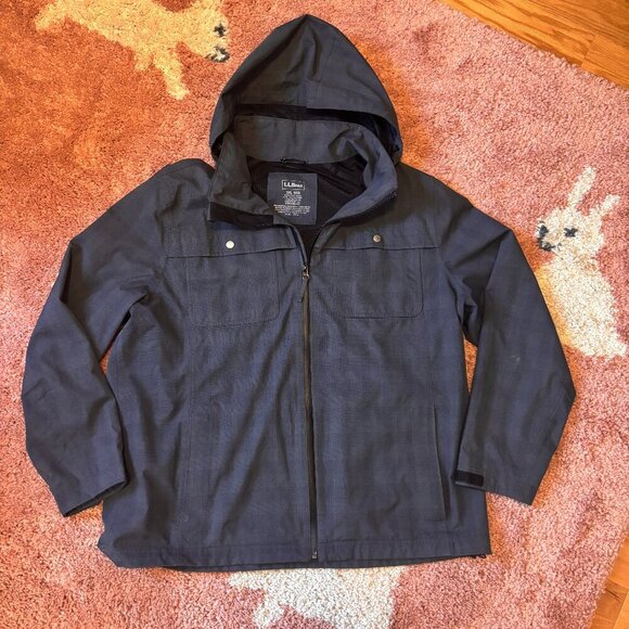 L.L.Bean Jacket #293815 Mens Size XXL Regular Gray - Packable Hood - Lined/Zip - Picture 1 of 6